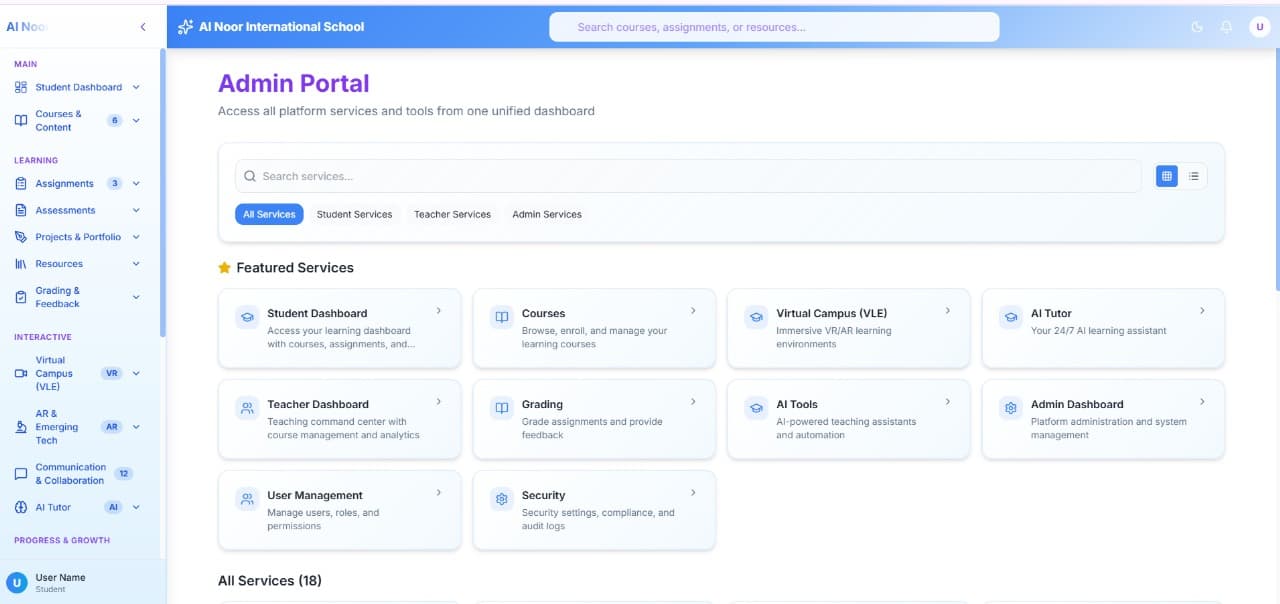 eAMS Dashboard Screenshot