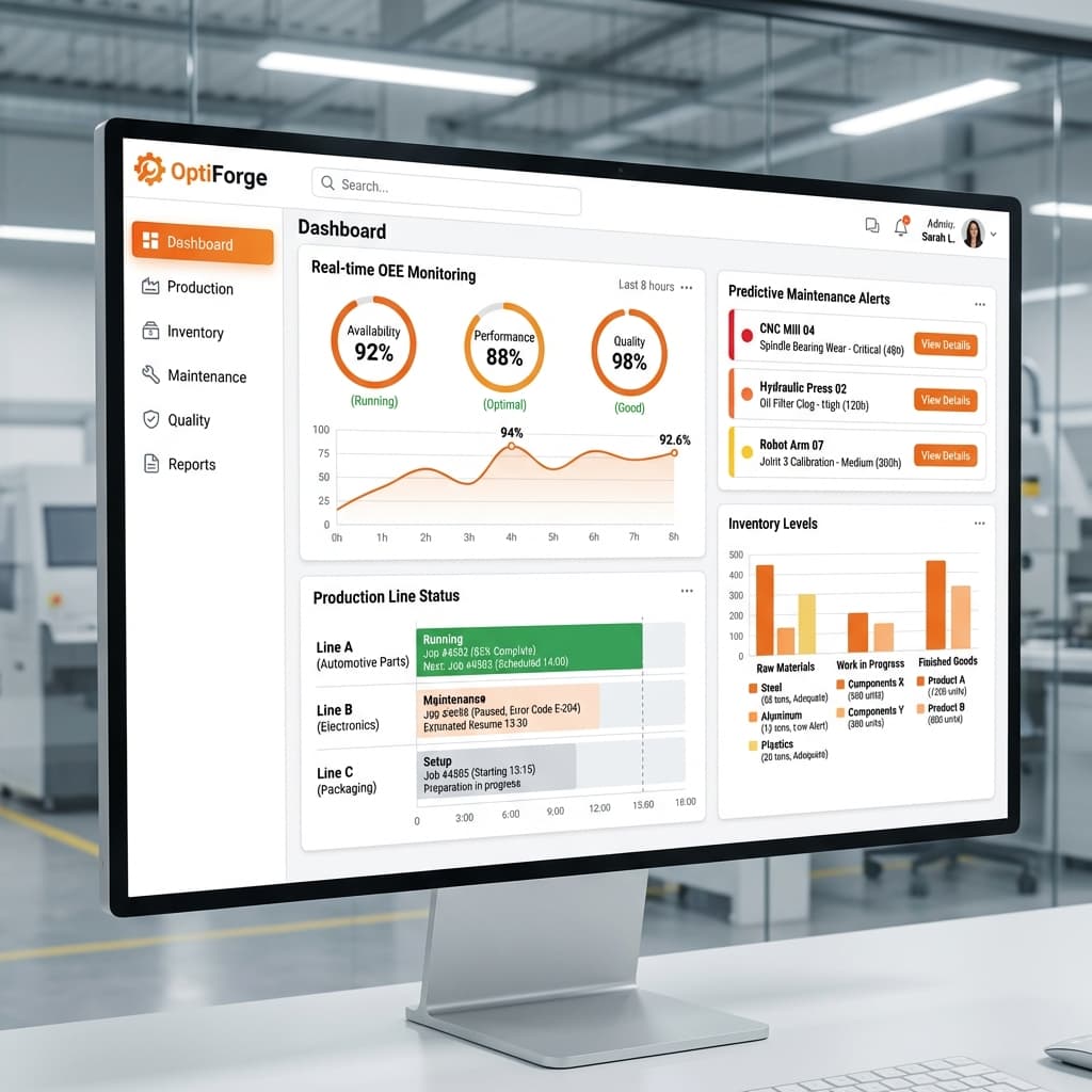 OptiForge Smart Manufacturing Dashboard